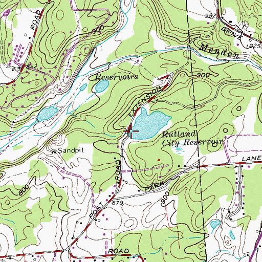Topographic Map of Rutland City Reservoir Dam, VT
