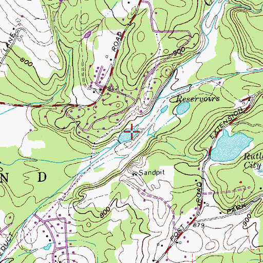 Topographic Map of Glen Dam, VT