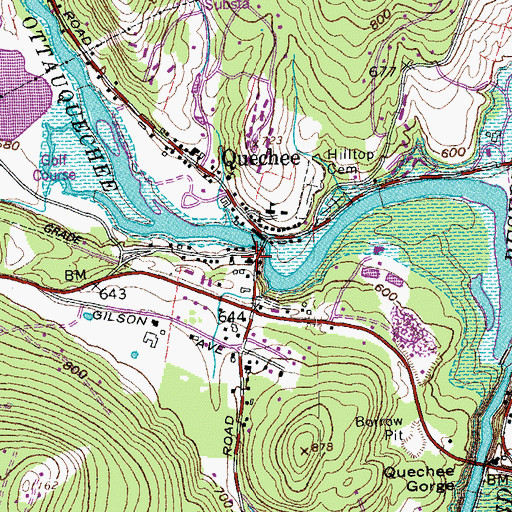 Topographic Map of Emery Mills Dam, VT