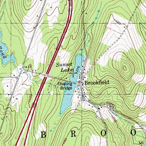 Topographic Map of Sunset Lake Dam, VT