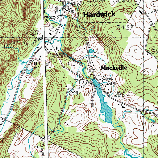 Topographic Map of Mackville Dam, VT