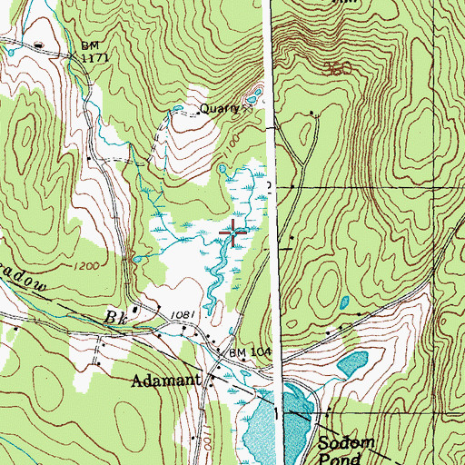 Topographic Map of Adamant Pond, VT