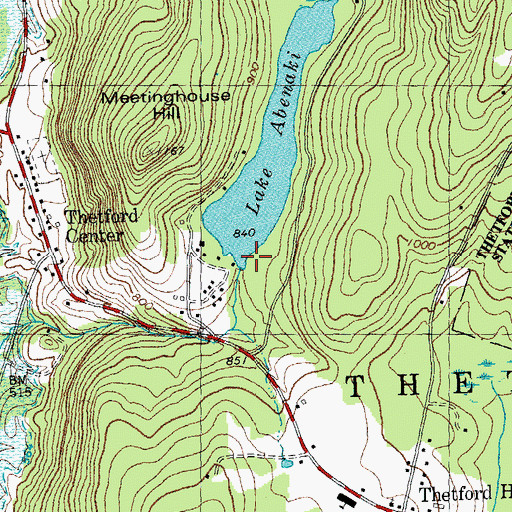 Topographic Map of Lake Abenaki Dam, VT