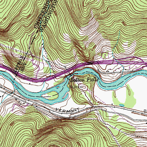 Topographic Map of Bolton Falls Number 1 Dam, VT