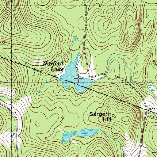 Topographic Map of Norford Lake Dam, VT