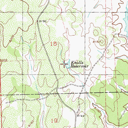 Topographic Map of Knolls Reservoir, CO
