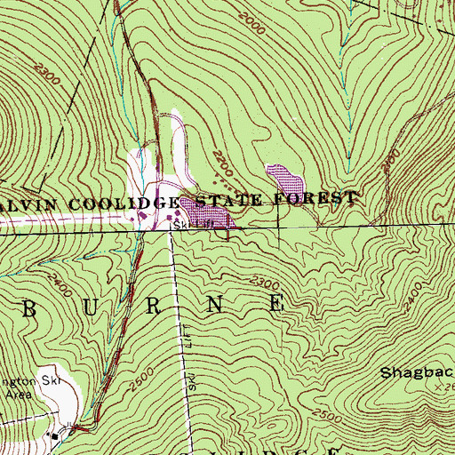 Topographic Map of Sherburne Corporation Site 1 Dam, VT