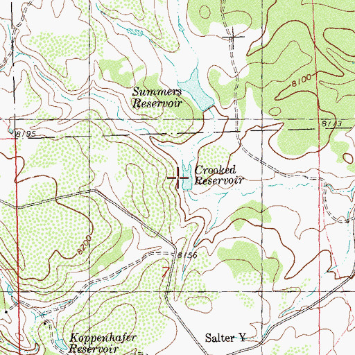 Topographic Map of Crooked Reservoir, CO