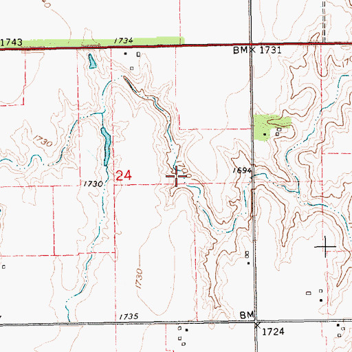 Topographic Map of Berck Detention Dam 1-C, NE