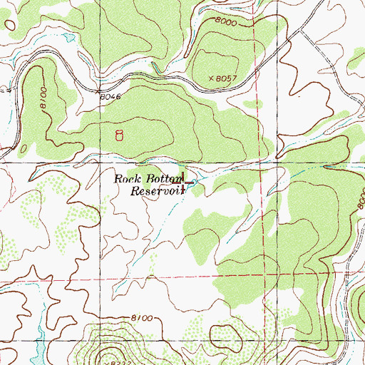 Topographic Map of Rock Bottom Reservoir, CO