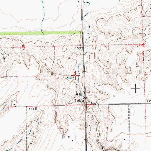 Topographic Map of Detention Dam 1-A, NE