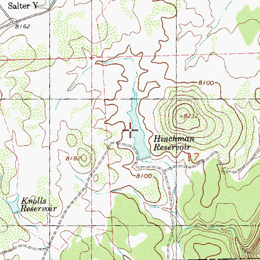 Topographic Map of Hinchman Reservoir, CO