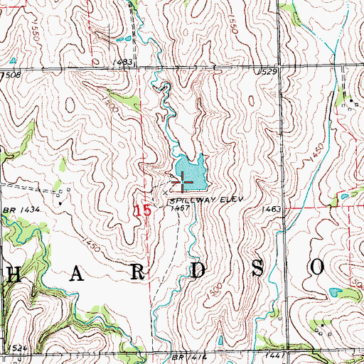 Topographic Map of Detention Dam 63-C, NE