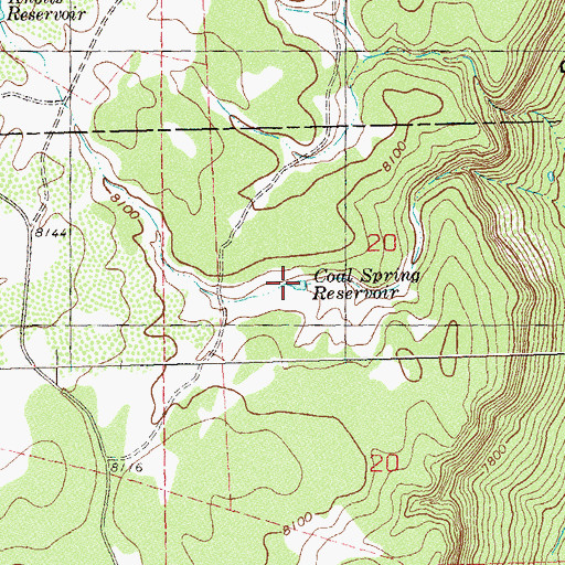Topographic Map of Coal Spring Reservoir, CO
