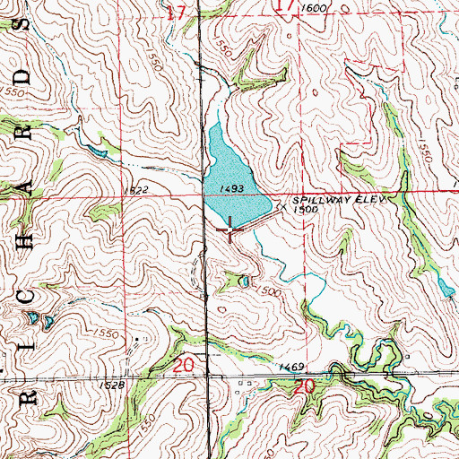 Topographic Map of Detention Dam 68-A, NE