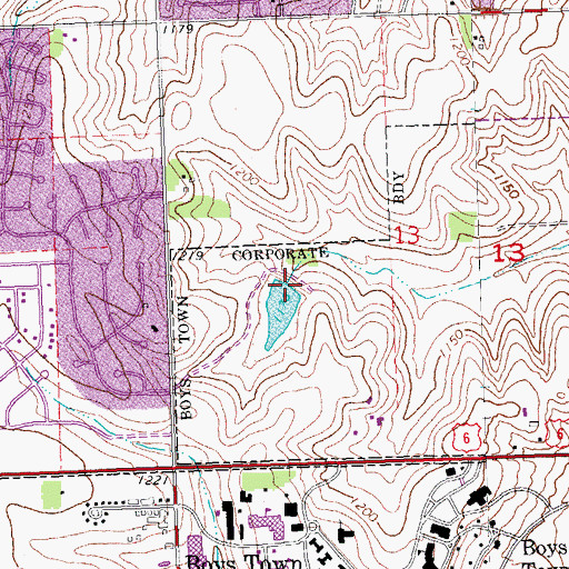Topographic Map of Boys Town Dam Number 3, NE