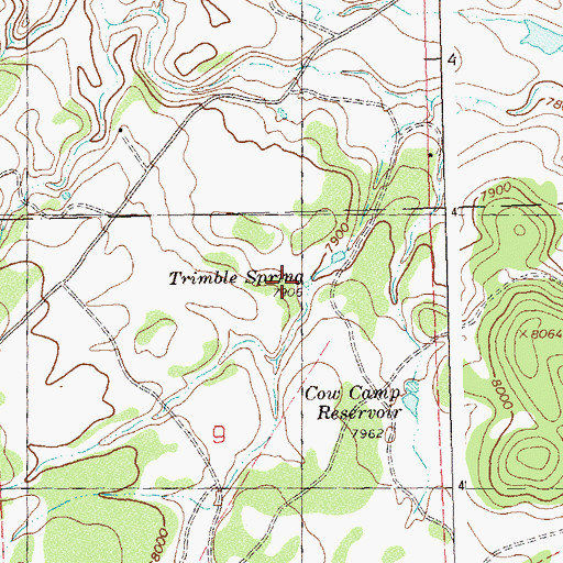 Topographic Map of Trimble Spring, CO