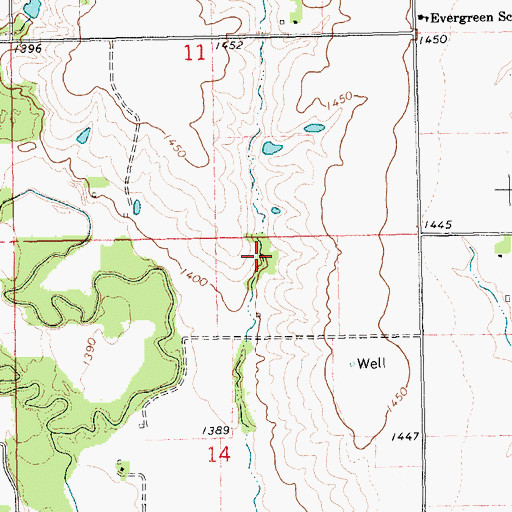 Topographic Map of Mahloch-Kastanek Reservoir, NE