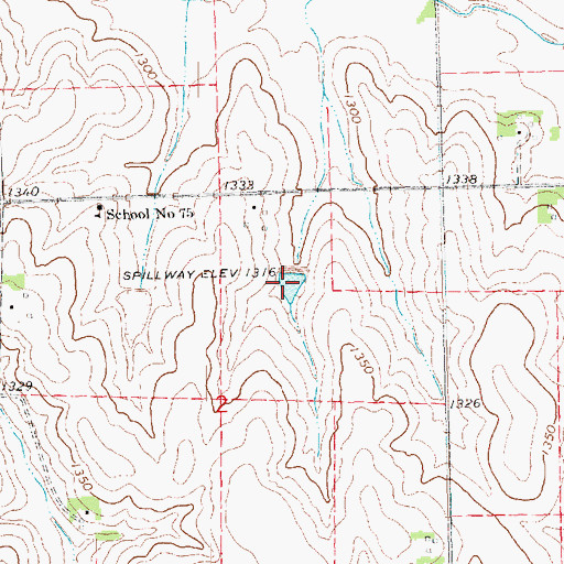 Topographic Map of Barry Reservoir, NE