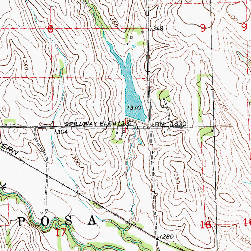 Topographic Map of Cottonwood Creek Dam 42-A, NE