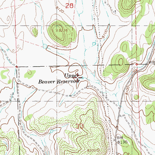 Topographic Map of Upper Beaver Reservoir, CO