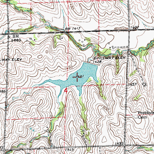 Topographic Map of Cottonwood Creek Reservoir 6-C, NE