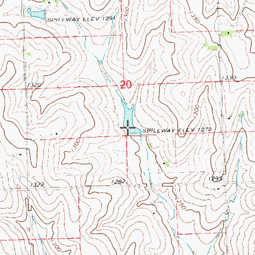 Topographic Map of Cottonwood Creek Dam 8-D, NE