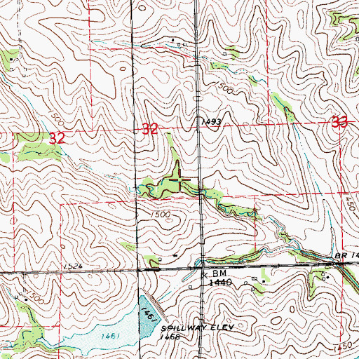 Topographic Map of Cottonwood Creek Dam 6-E, NE