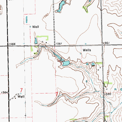 Topographic Map of Richters Reservoir, NE