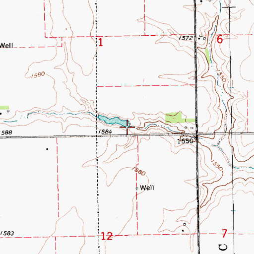 Topographic Map of Aldrich Dam, NE