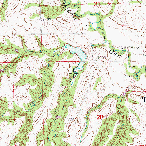 Topographic Map of Oak-Middle Reservoir 81-A, NE