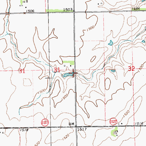 Topographic Map of Wagner-Meyers Road Dam, NE
