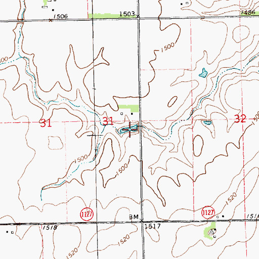 Topographic Map of Wagner-Meyers Reservoir, NE