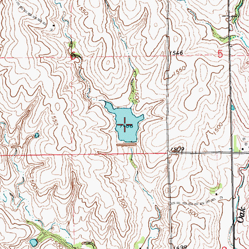Topographic Map of Oak-Middle Reservoir 86-A, NE