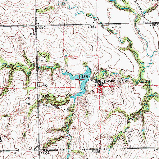 Topographic Map of Oak Reservoir 58-B, NE
