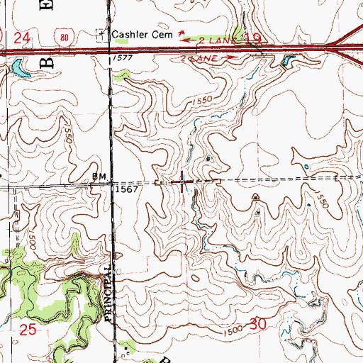 Topographic Map of Brackhan-Marquardt Road Dam, NE