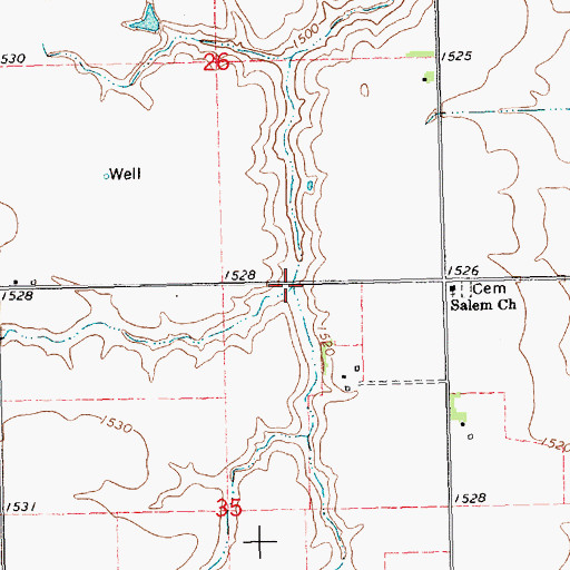 Topographic Map of Ebers-Eberspacher Dam, NE