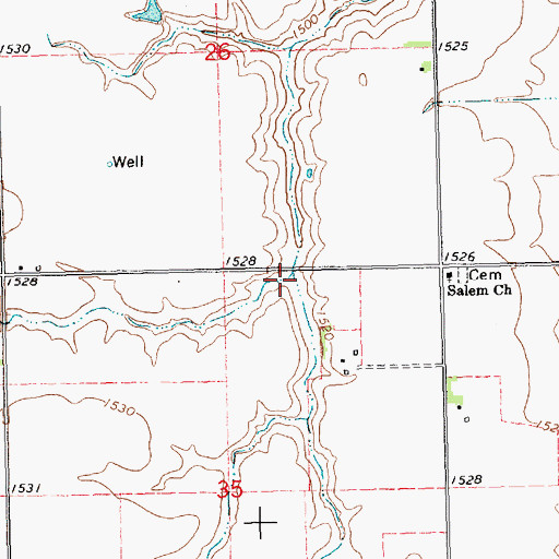Topographic Map of Centerfield Reservoir, NE