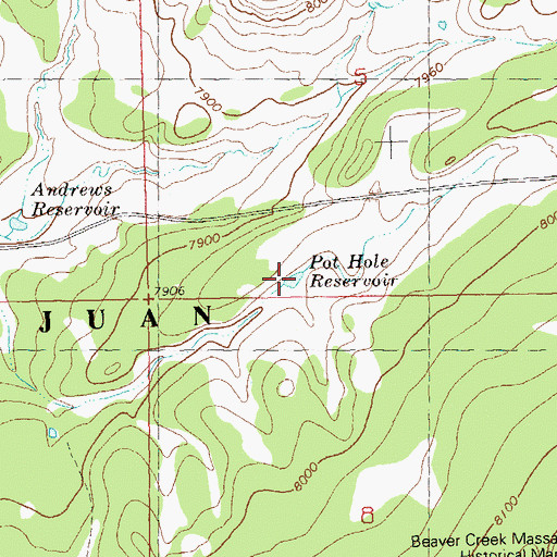 Topographic Map of Pot Hole Reservoir, CO