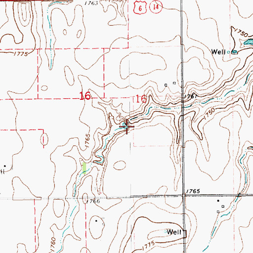 Topographic Map of Hultine Dam, NE