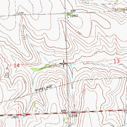 Topographic Map of Midwestern Feedlot Retention Dam, NE