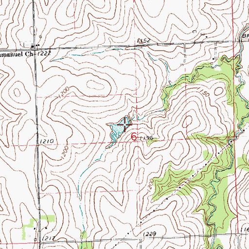 Topographic Map of Luetchens Dam, NE