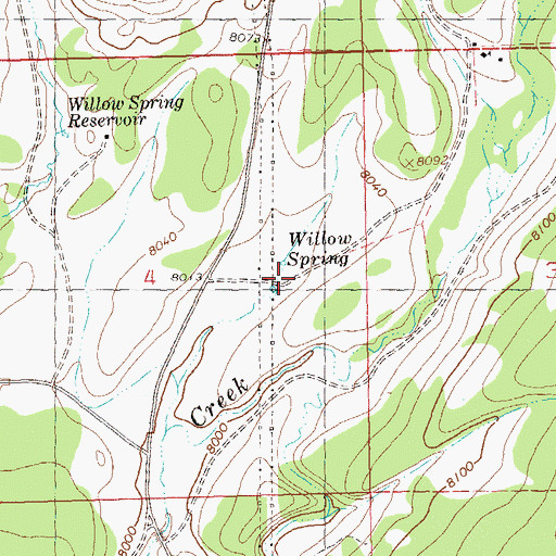 Topographic Map of Willow Spring Guard Station, CO