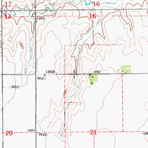Topographic Map of Bish Dam, NE