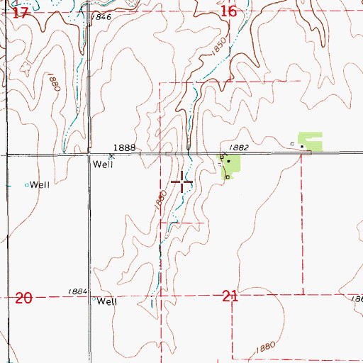 Topographic Map of Bish Reservoir, NE