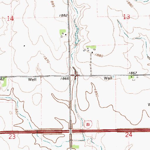 Topographic Map of Otto Dam, NE