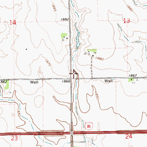 Topographic Map of Deepwell Farms Reservoir, NE