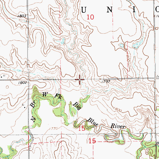 Topographic Map of Kostal-Hawthorne Dam, NE