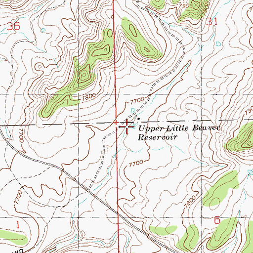 Topographic Map of Upper Little Beaver Reservoir, CO