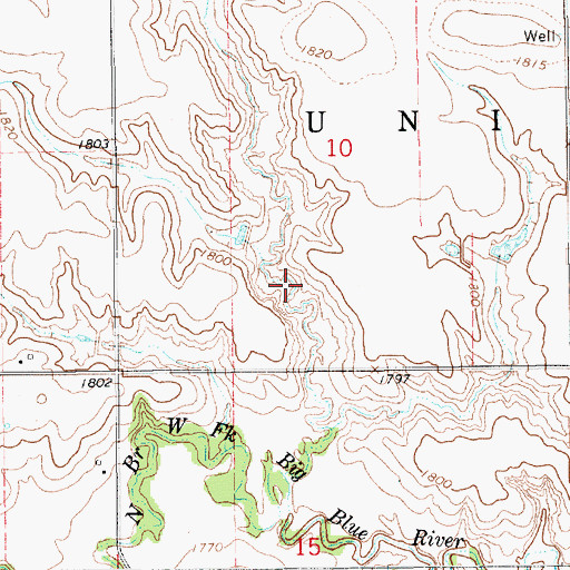 Topographic Map of Kostal-Hawthorne Dam, NE